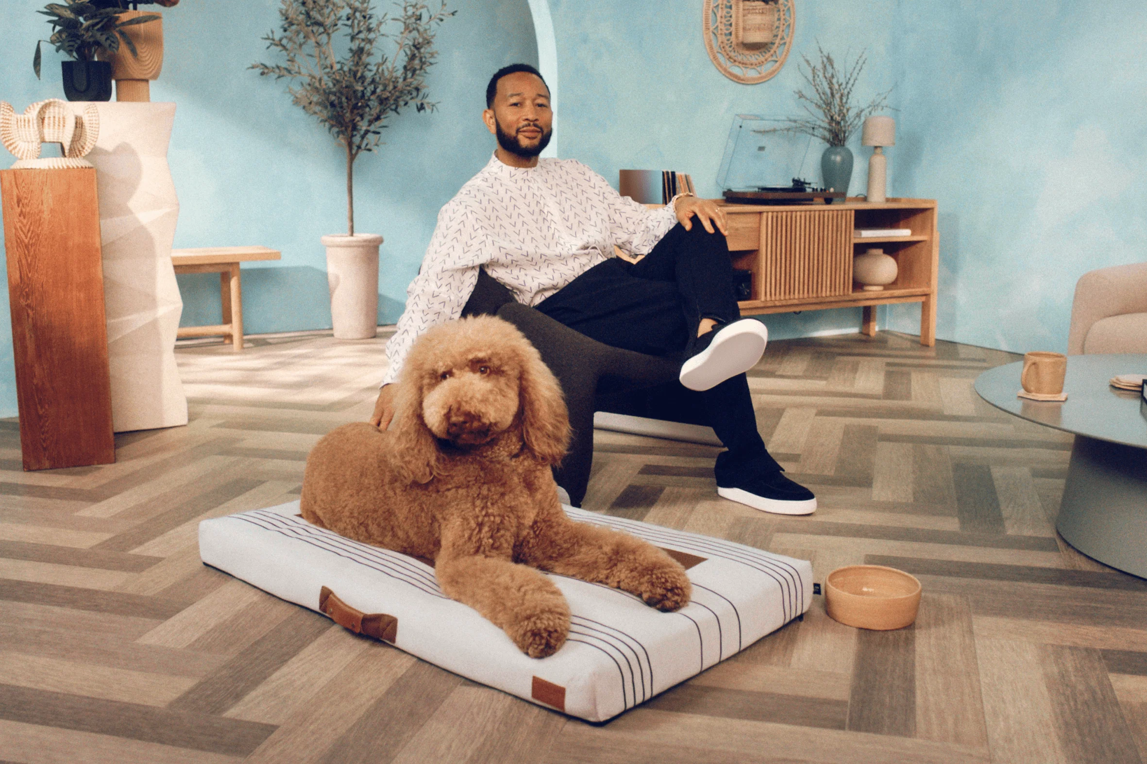 John Legend | Tan Geometric Dog Bed or Bed Cover - Image 8