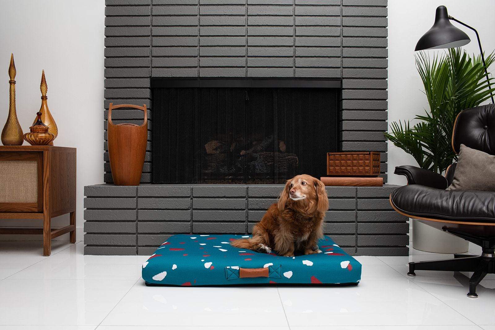 Teal Terrazzo | Mid-Century Modern Dog Bed or Bed Cover - Image 3